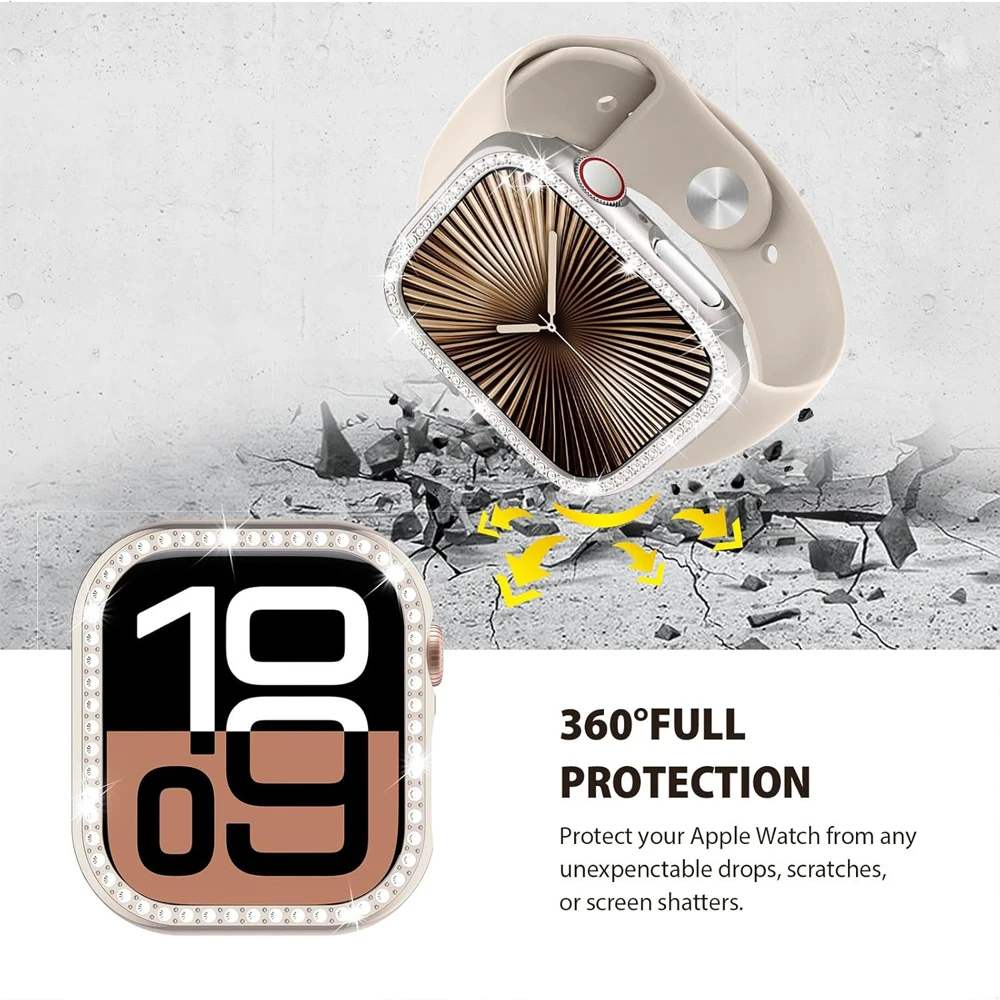 Premium Diamond Protective Bumper Shell Cover for Apple Watch - No Glass Included