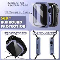 Coque en verre et couvercle pour Apple Watch, verre du Guatemala, protecteur d'écran, accessoires Apple Watch, série 9, 4, 5, 6, SE, 7, 8, 45mm, 41mm, 44mm, 40mm, 42mm 5