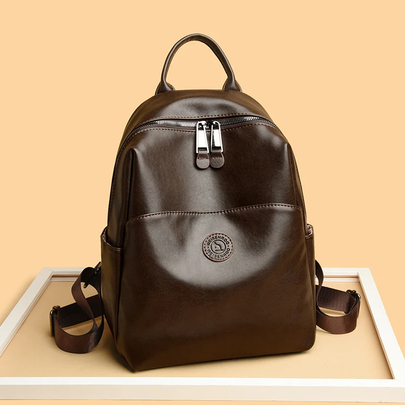 2025 Female Leather Backpacks High Quality Ladies Bagpacks