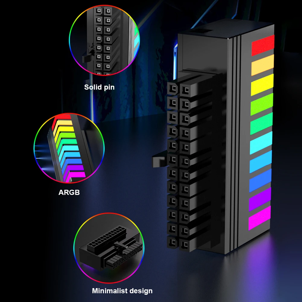 ATX 24   ÷ , ARGB     ġ ̺ Ŀ,  DIY  ׼, 90 , 5V, 3 