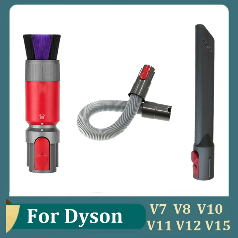

Запчасти для пылесоса Dyson V15, V12, V7, V8, V10, V11, мягкая щетка для удаления пыли без следов + Удлинительный шланг + плоское всасывание