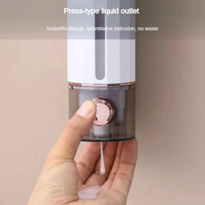 ใหม่เครื่องจ่ายสบู่เจลทําความสะอาดมือแขวนผนังกดDispenser Home Hotelเจลอาบน้ําแชมพูกล่องWall Mount 1