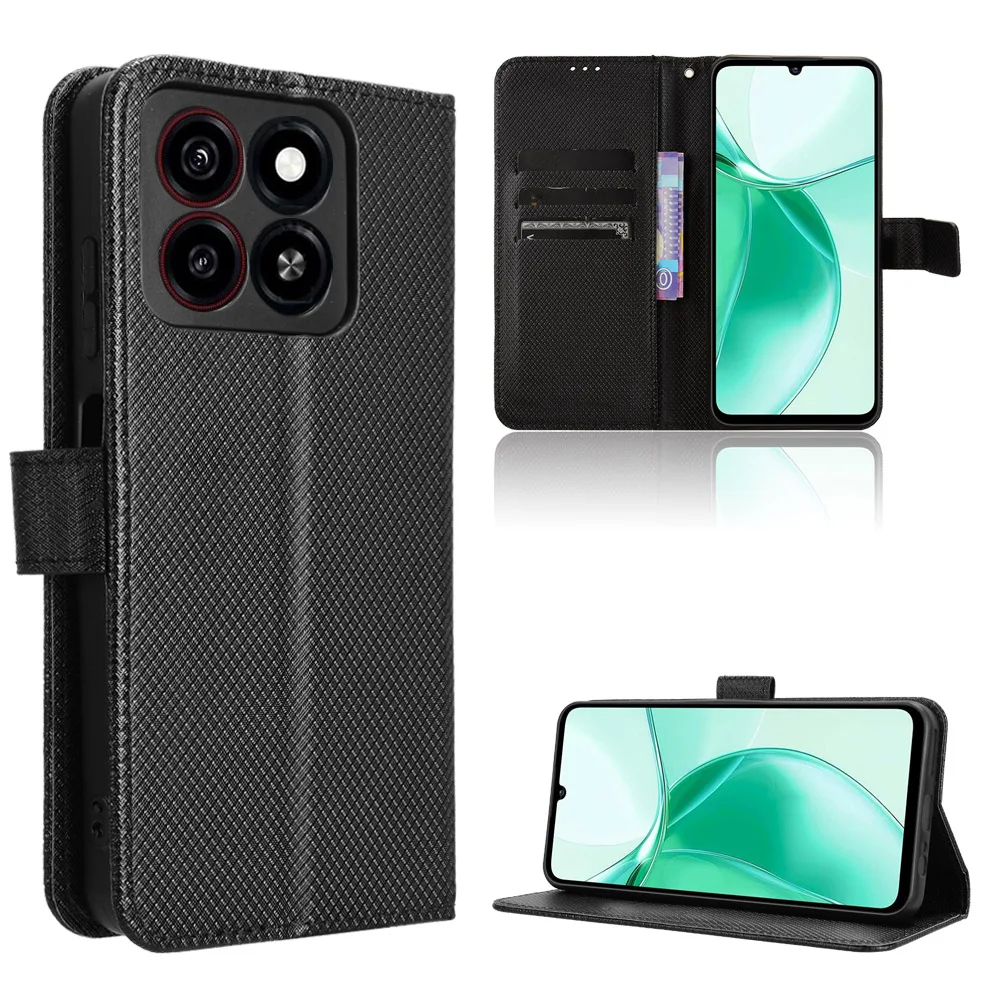 Elegant Leather Flip Wallet Case with Magnetic Book Holder