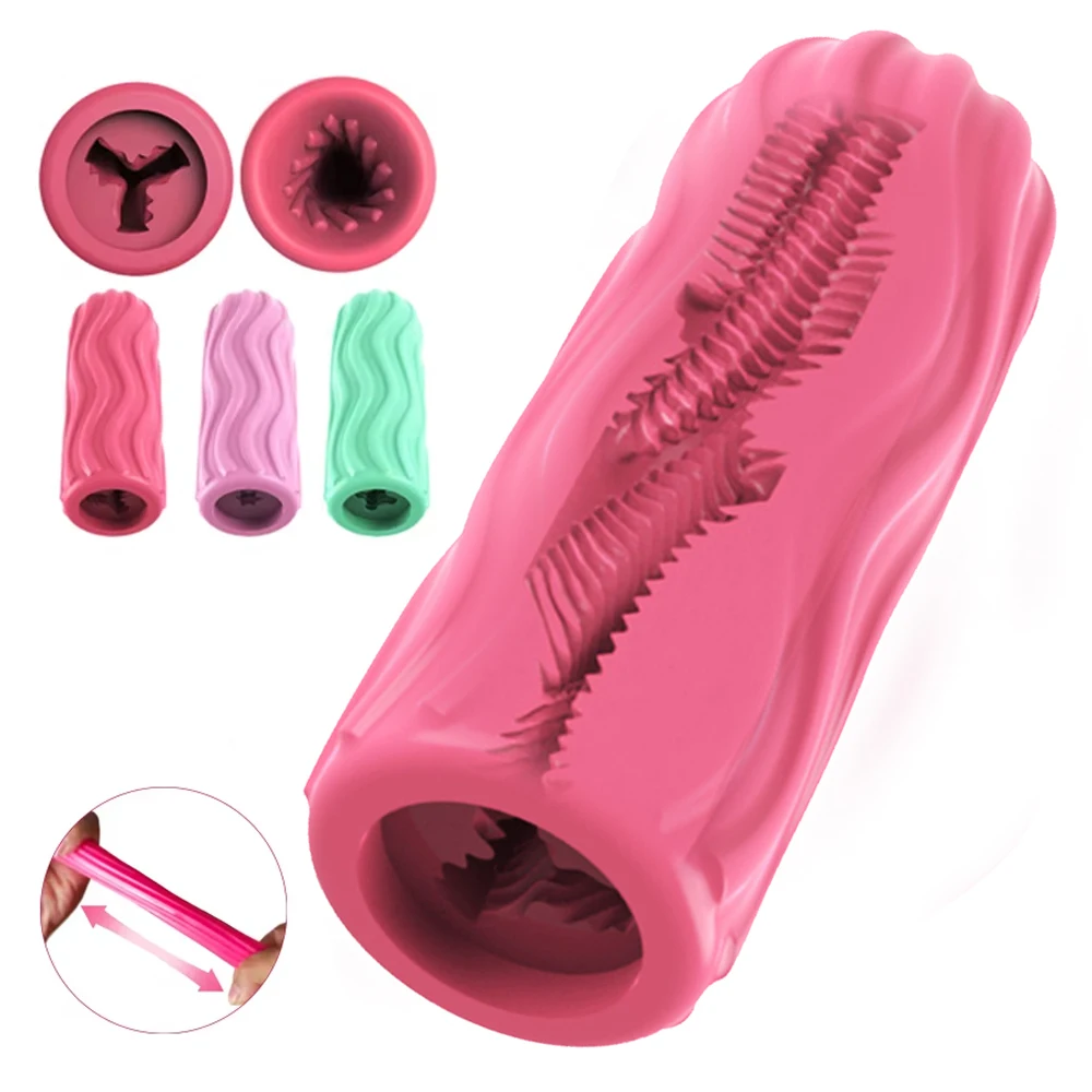 Draagbare masturbatiecup voor mannen, veilig, zacht, fidget-speeltje, orgasme-stimulator, seksspeeltje, realistische vagina, erotisch product._voghion.com