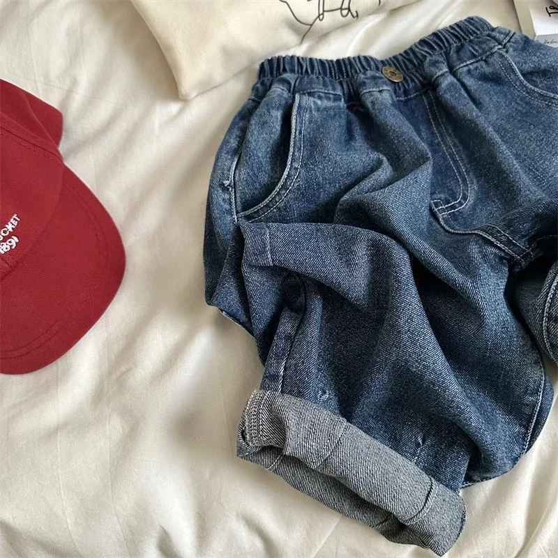 2026 Frühling Sommer Kinderkleidung Mädchen Jeans Baumwolle Locker Sitzende Baby Jungen Haremshosen 1-7 Jahre Kleinkinder Lässige Denim-Hosen – Detail 14