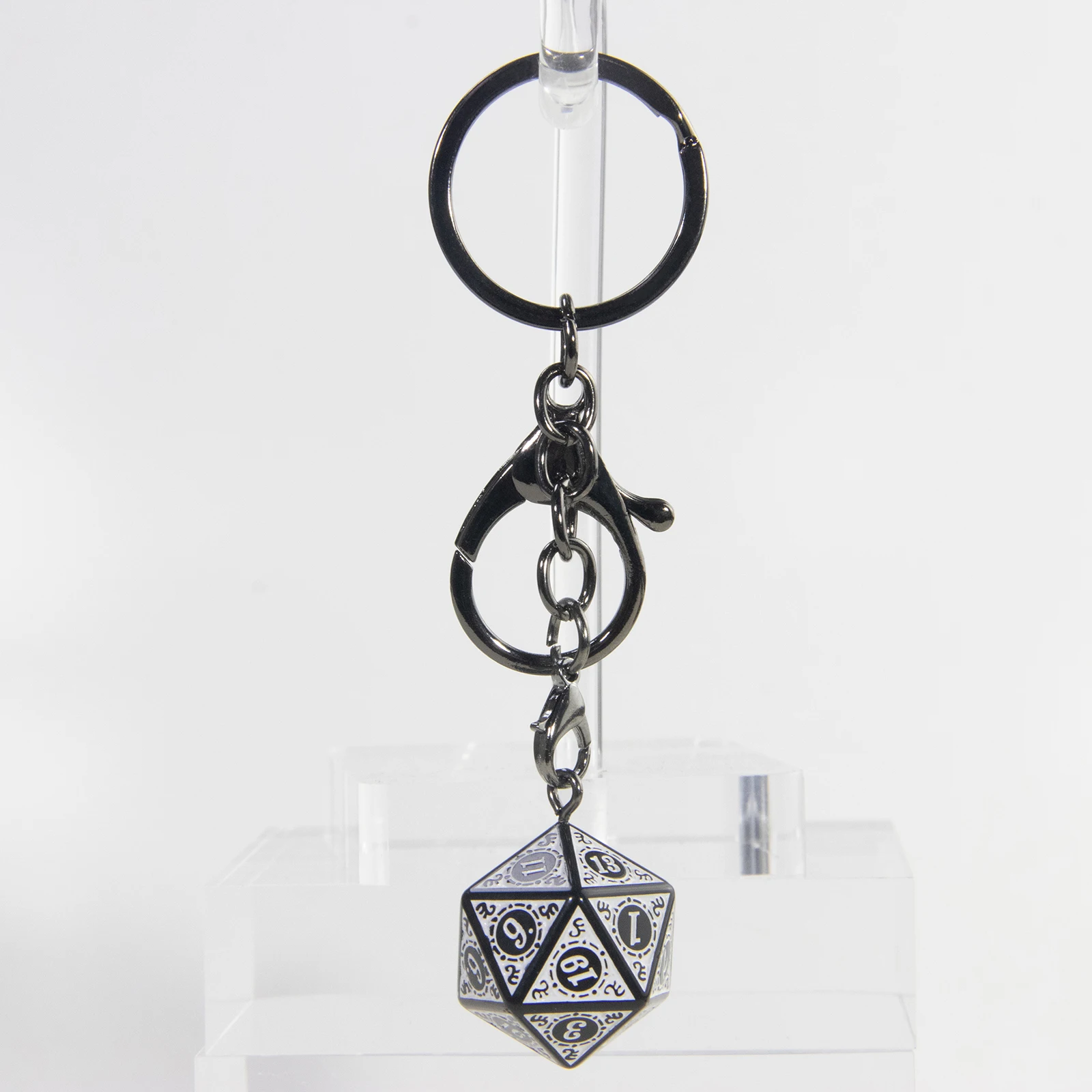 주사위 키체인 D20 DND 주사위 키체인, 주사위 펜던트 매력 키링, RPG 액세서리 선물, DND RPG 게임 애호가에게 완벽한 선물