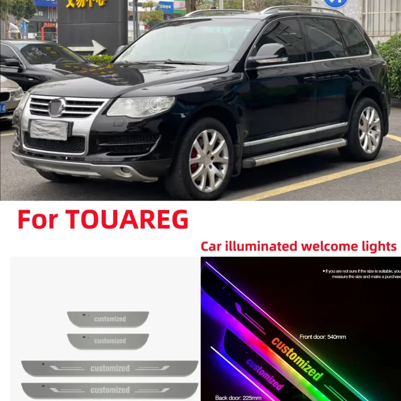 맞춤형 자동차 문짝 씰 라이트 LED 웰컴 페달 프로젝터 임계 램프, 폭스바겐 VW 투아렉 7L 7P CR 자동차 액세서리