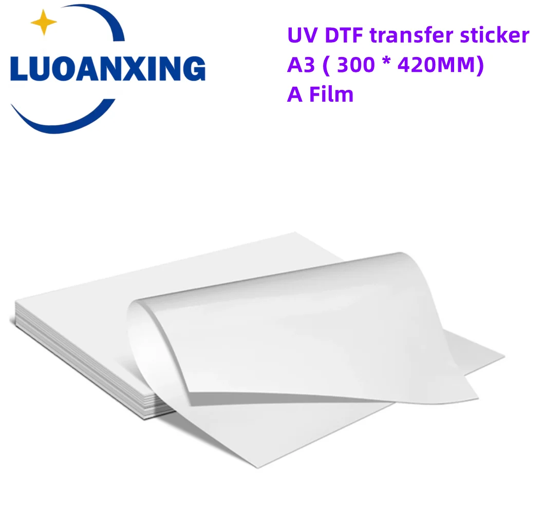 

UV DTF AB film transfer sticker UV DTF printer direct printing to A film to plastic silicone metal acrylic glass leather