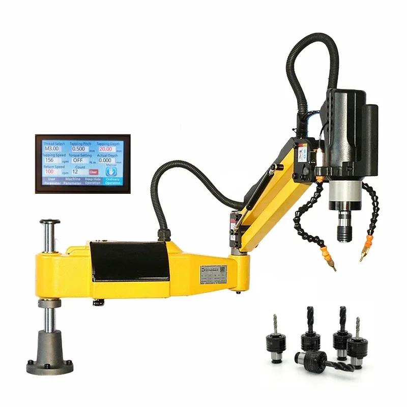 

M3-M12-M16-M20 CNC Electric Tapping Machine Vertical Universal Touch Screen Tapper Threading Machine Chuck Options ISO/DIN/JIS