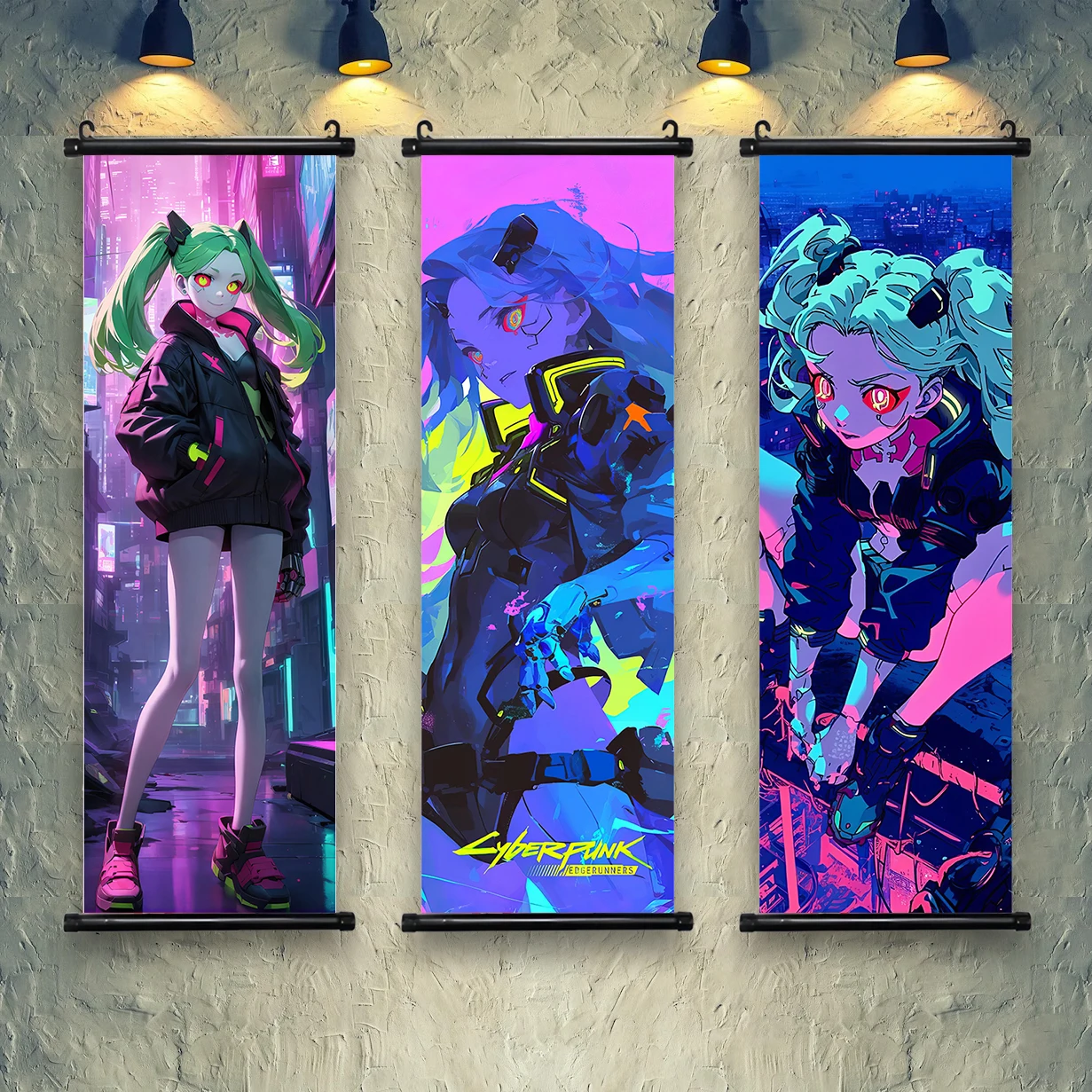 Cyberpunk Hanging Scroll Poster Lucy Movie Wallpaper Comic Wall Artwork Canvas Painting Picture Print Home Decoration Art Gift