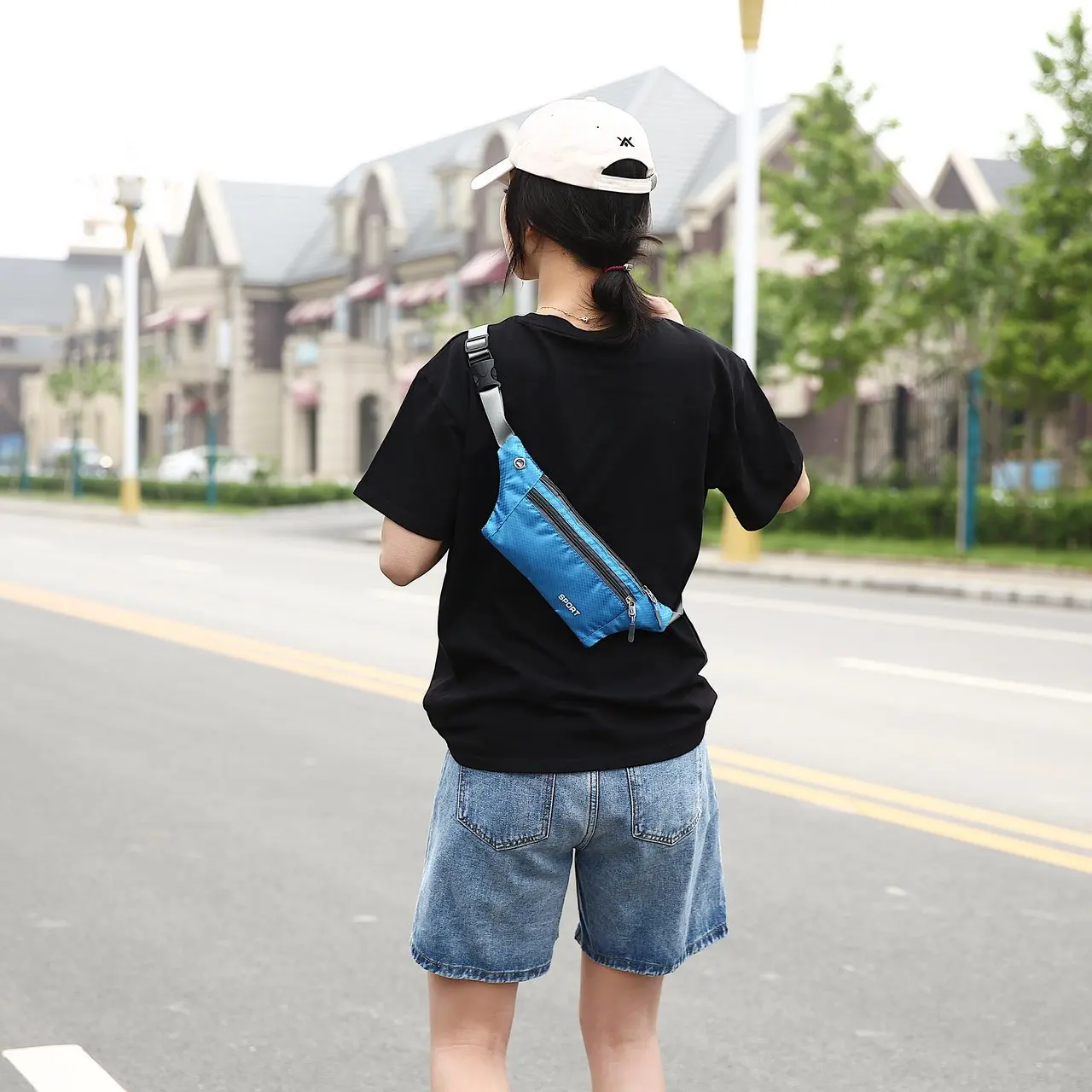 캐주얼 남성 허리 가방 나일론 가슴 팩 여성용 휴대폰 가방 포켓 러닝 벨트 스포츠 가방, 다기능 여행 가슴 가방