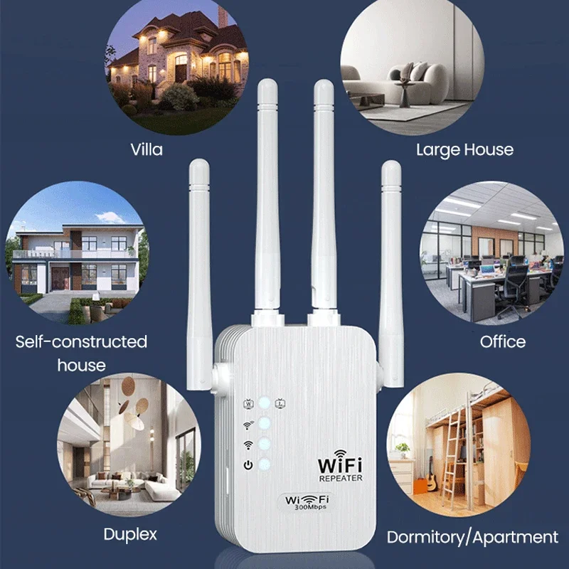 Amplificador de señal repetidor WiFi de 300/1200Mbps extensor WIFI