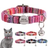 Personalized Nylon Cat Collar Quick Release Puppy Cats Collars Safety Breakaway Pet Kitten Necklace Free Engraved Adjustable 1