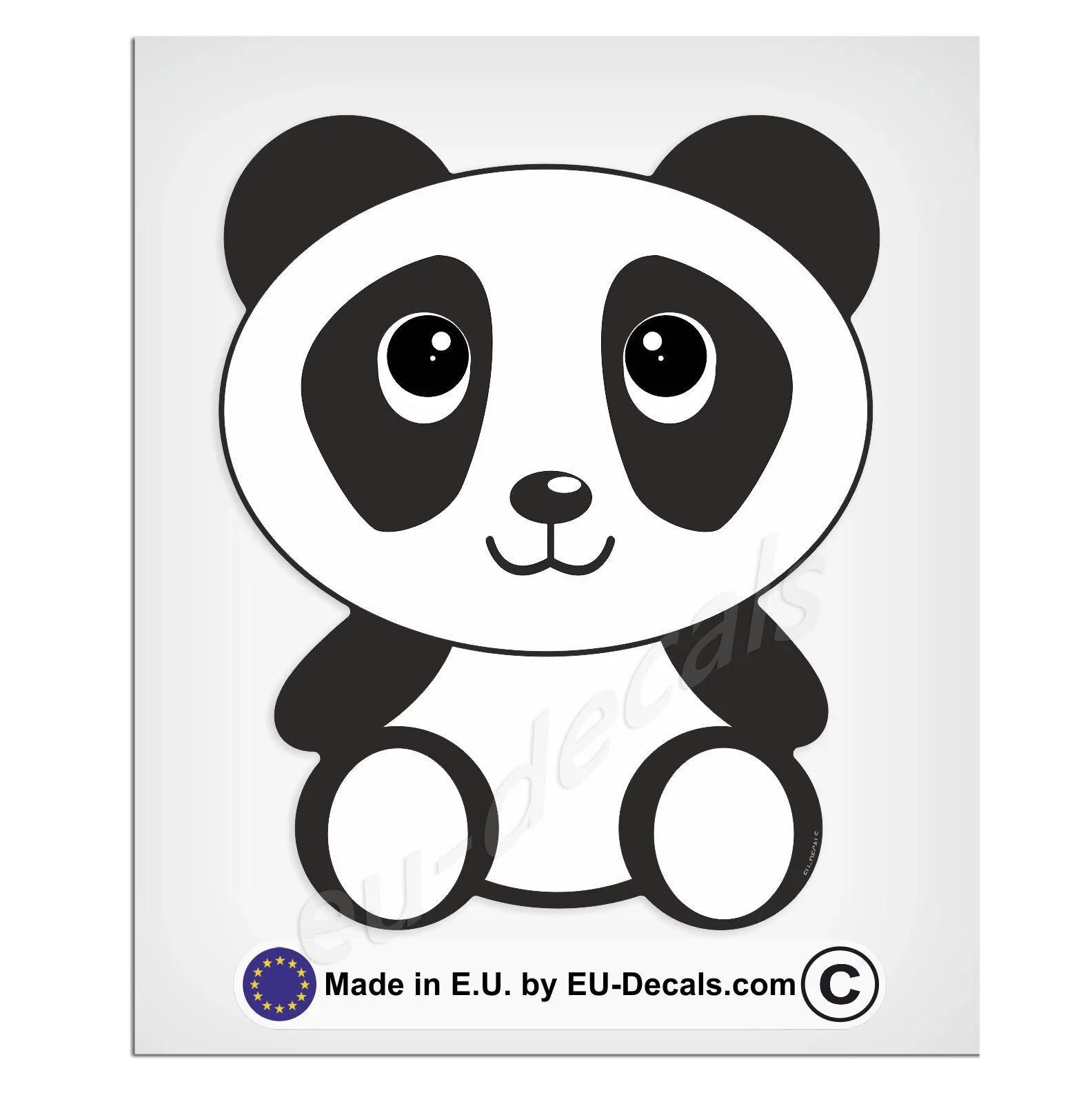 For 100mm-4 cute baby panda bear Laminated Decal Sticker for Vespa Laptop Fiat