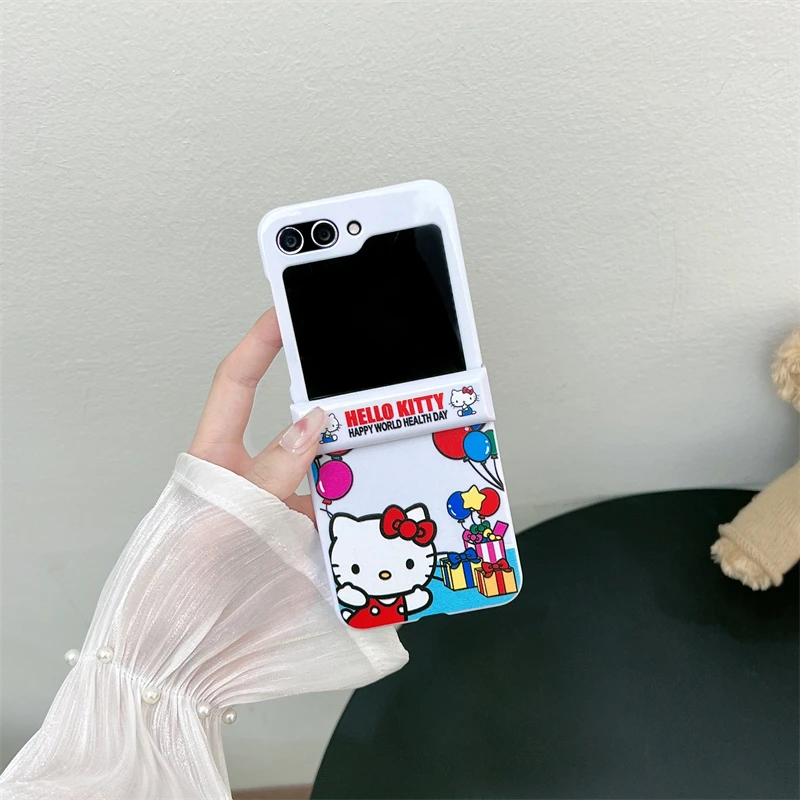 HELLO KITTY 携帯電話カバー サンリオ-ハローキティの電話ケース,ストラップ付きの素敵な漫画の