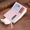 Cute Tassels Women Short Wallet PU Leather Card Bag Female Folding Purse Small Coin Purse Card Holder Clutch Credit Card Bag 4