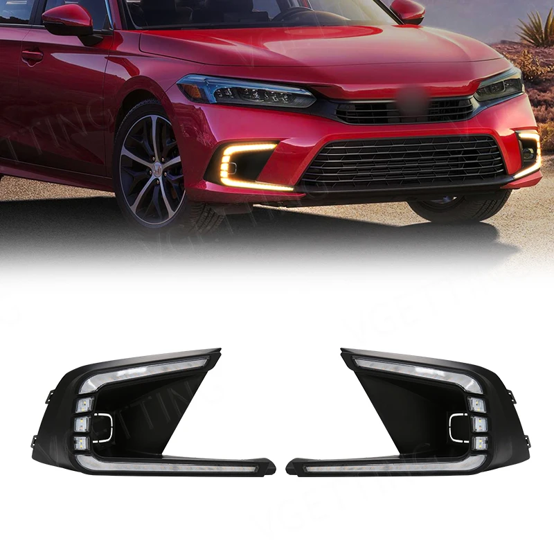 LedDaytimeRunningLightsForHondaCivic20212022WithYellowTurn