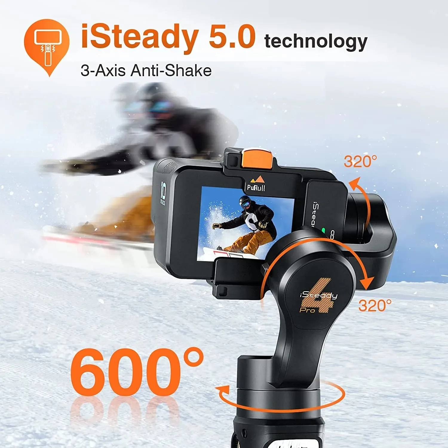

3-Axis Handheld Gimbal Stabilizer for GoPro 12/11/10/9/8 MOD OSMO Insta360, Anti-Shake Stabilizers Tripod Waterproof for Camera