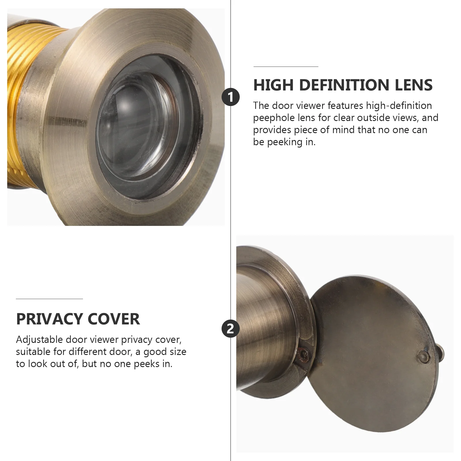 문짝 뷰어 전면 문짝 구리 구멍 뷰어, 보안 개선 문짝 뷰어