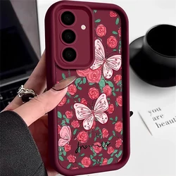 Vibrant Butterfly TPU Phone Case - Galaxy S23+ (A890 Wine Red)