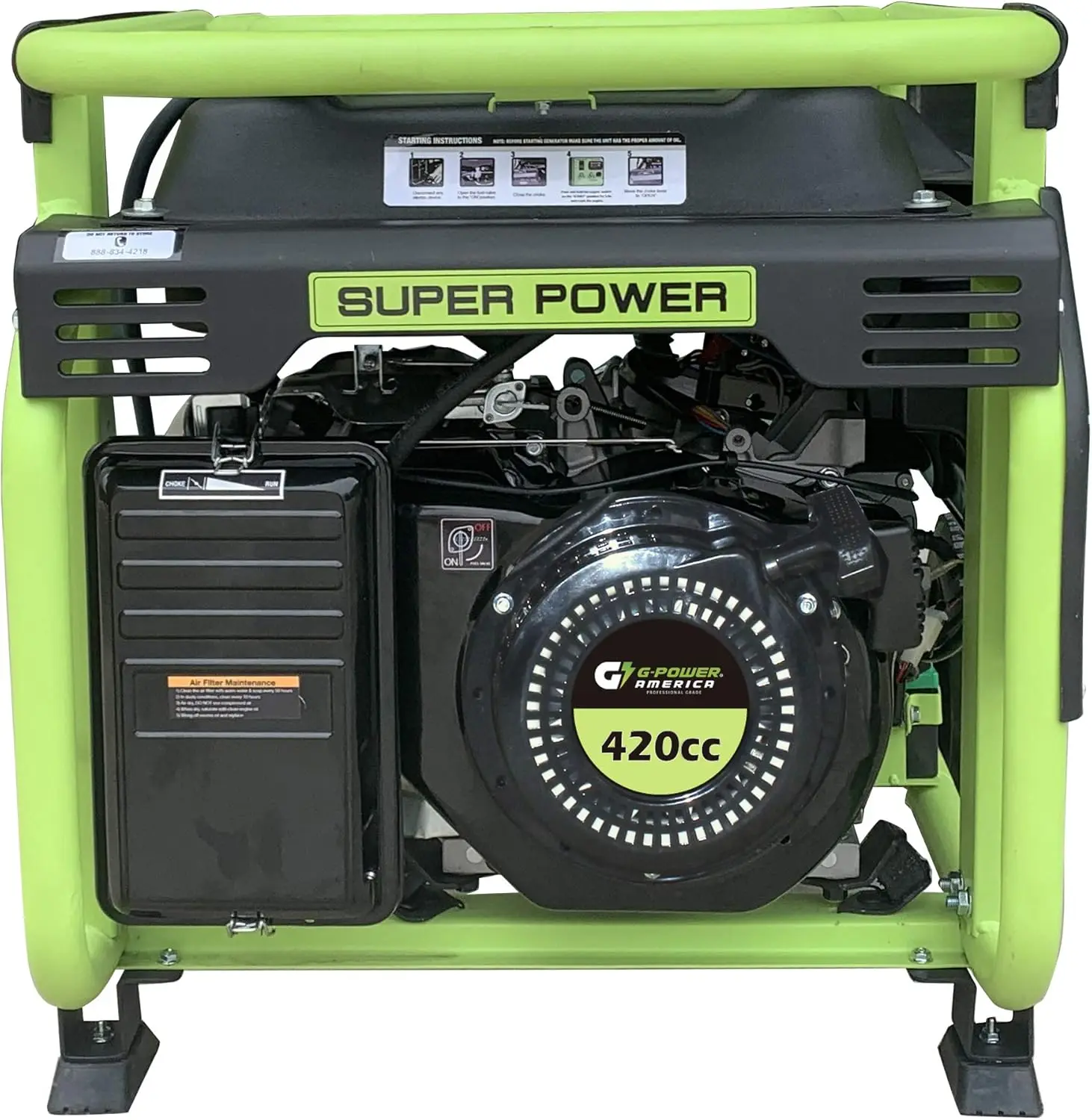 Description Picture 6 of itemPortable Generator 10500 Watt,Gasoline Powered,Recoil/Electric Start, 12V-8.3A Charging Outlets, Home Back Up & RV Ready