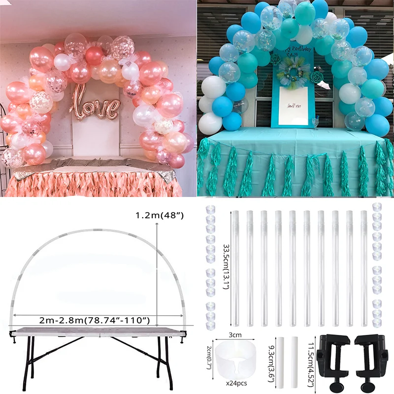 Kit Supporto Regolabile Per Arco Di Palloncini – Telaio Con Base, Pali E Clip – Per Matrimoni, Feste, Compleanni – Riutilizzabile