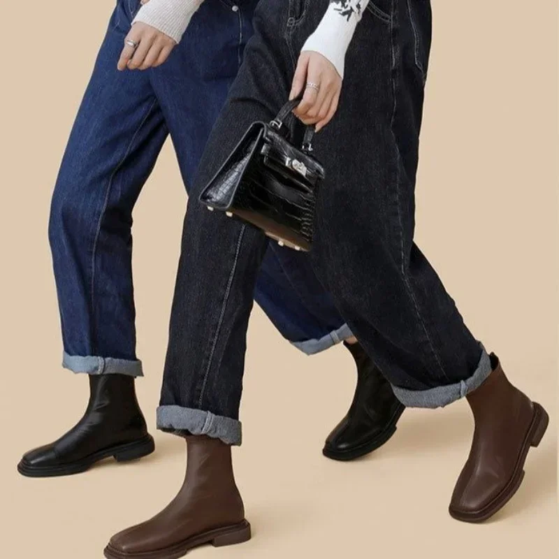 New Women Ankle Boots Stretch Skinny Boots Woman Fashion Chelsea Boots High Quality Ladies Shoes Modern Boots Autumn Winter