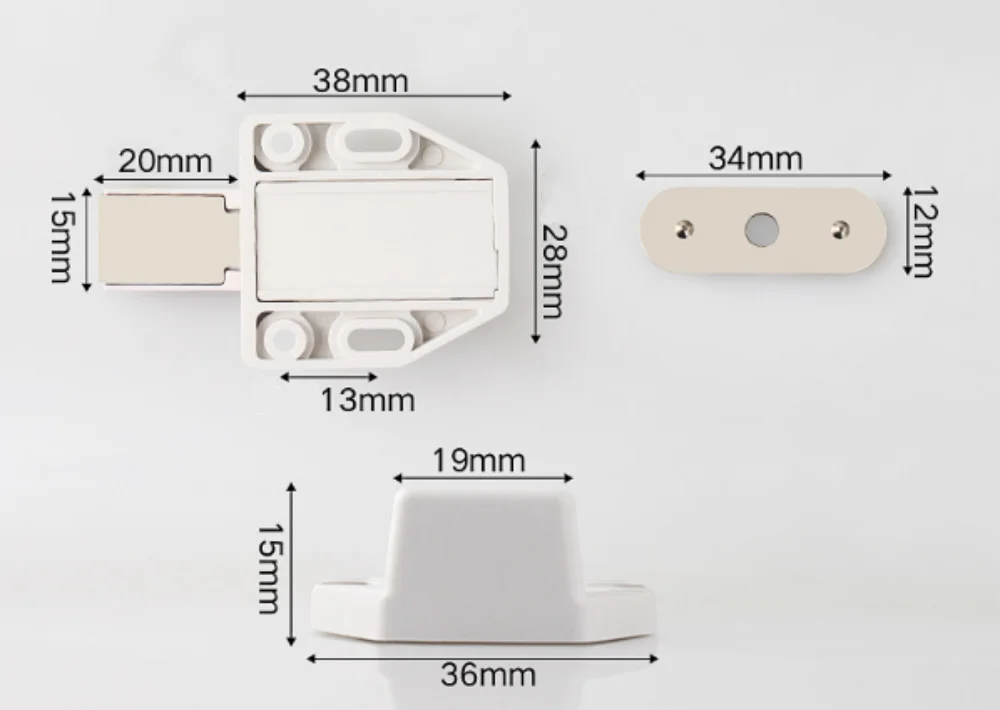 Description Picture 4 of itemSingle head Small Kitchen Cabinet Door Stopper Double headed Catch Soft  Close Magnetic Push To Open Touch Door Damper Buffers