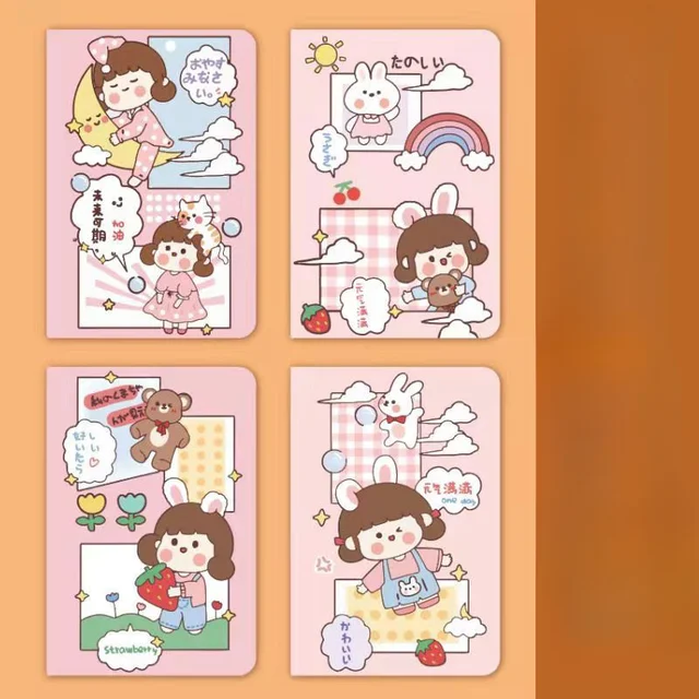 Aranyos Rajzfilm A5 Notebook Kawaii Bunny Bear Daily Weekly Planner Note Book Time Szervező Iskola - Image 6