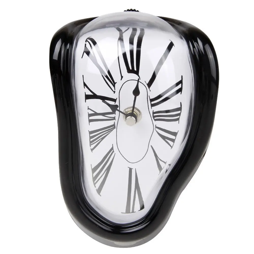 2024 New Novel Surreal Melting Distorted Wall Clocks Surrealist Salvador Dali Style Wall Watch Decoration Gift Home Garden