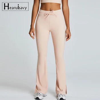 Hearuisavy Pantaloni sportivi svasati Donna Legging da palestra traspirante Donna Abbigliamento da yoga Fitness Corsa Allenamento Pantaloni a zampa d'elefante casual