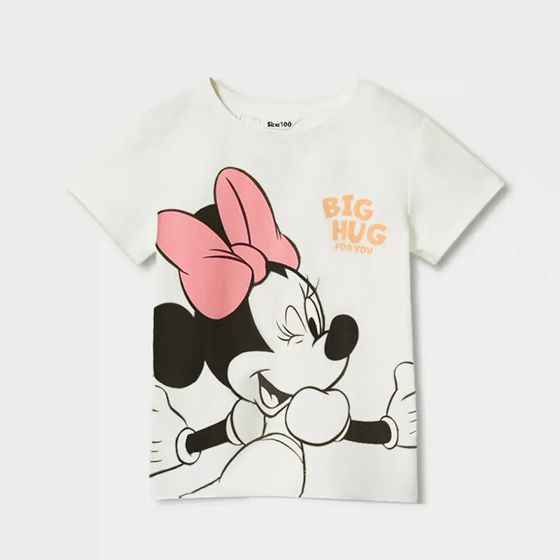 1-7Years Disney Summer Mickey Short Sleeve Tee Children Cotton Cartoon Top Toddler Boys Girl Clothing 5