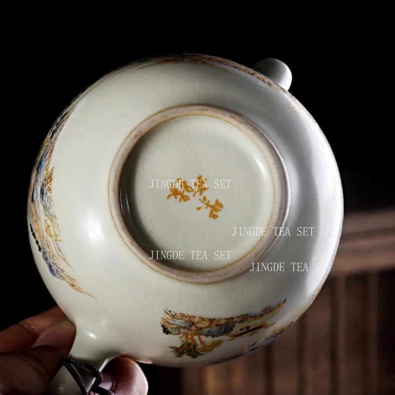 230ml Palace Luxury Ceramic Teapots Hand Painted Flowers and Birds Tea Pot Travel Portable Filter Kettle Home Tea Set 1pcs pot