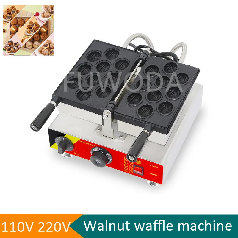 

110V 220V Walnut Shapes Waffle Maker Machine Cone Bread Baking Maker Korean Stuffed Walnut Machine Non-stick Snack Equipment