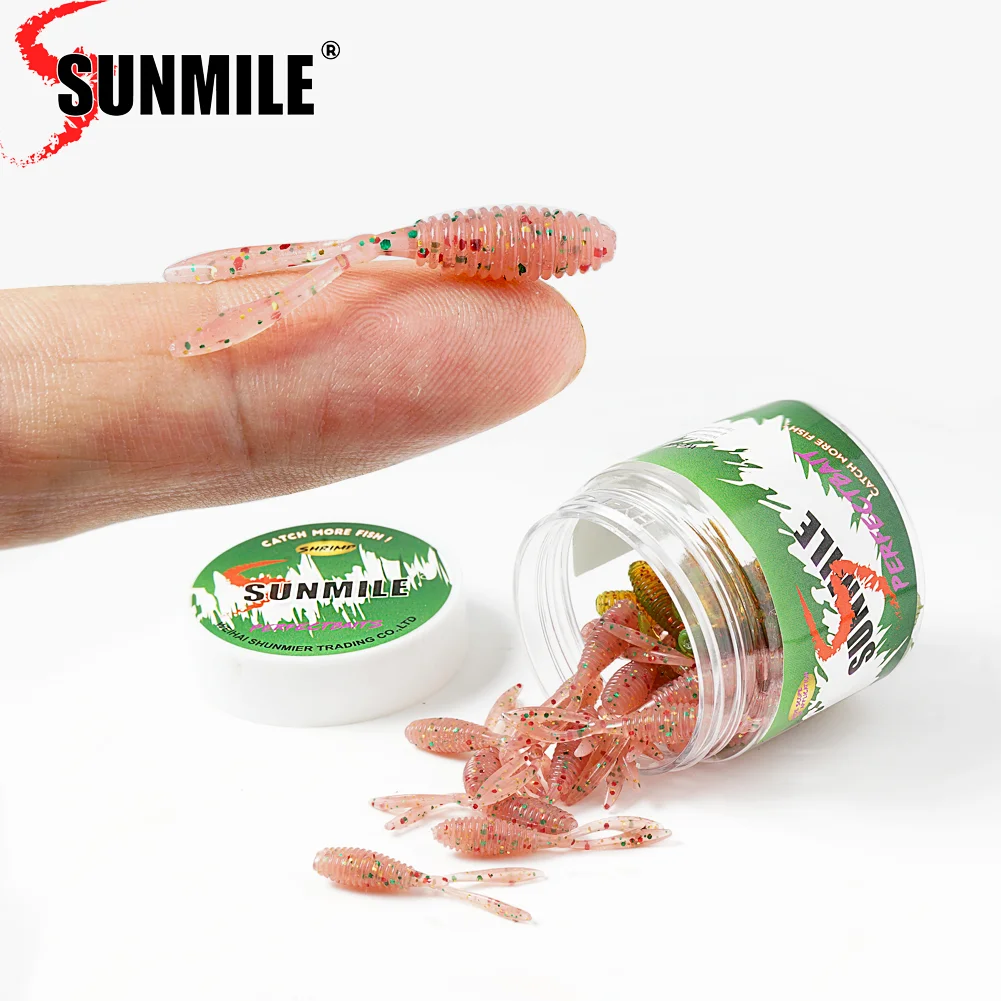 

SUNMILE Fishing Soft Bait Worm Artificial Baits 35mm/0.4g 30pcs/Lot Rock Fishing Wobblers Leurre Souple Lure Perch Trout Lures