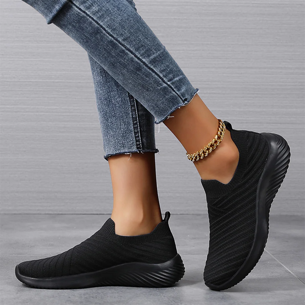 Women Knit Running Sneakers Walking Shoes Memory Foam Lightweight Tennis Workout Sneakers for Gym Running 3