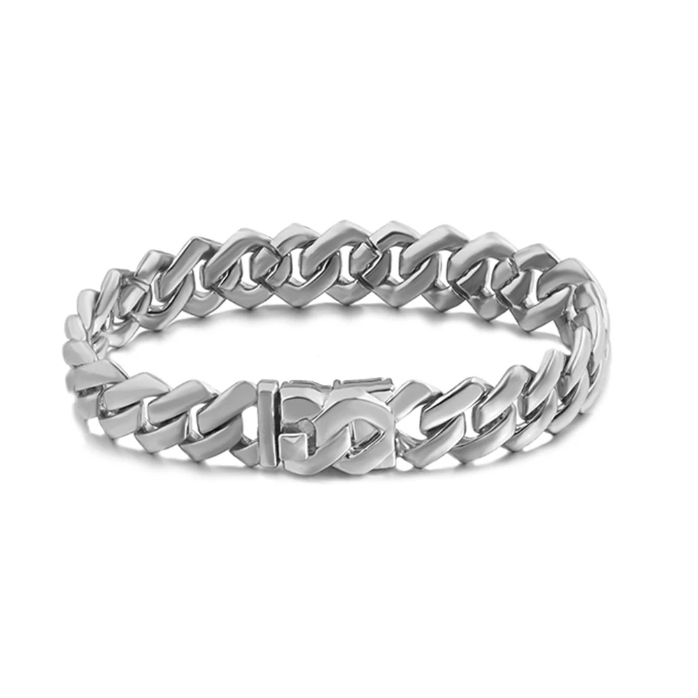 1 個 13/14 ミリメートルキューバチェーンブレスレット男性女性