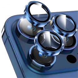Premium Metal Camera Lens Protector - Durable Glass Shield for 14ProMax - 14Pro(3PCS) (Dark Blue)