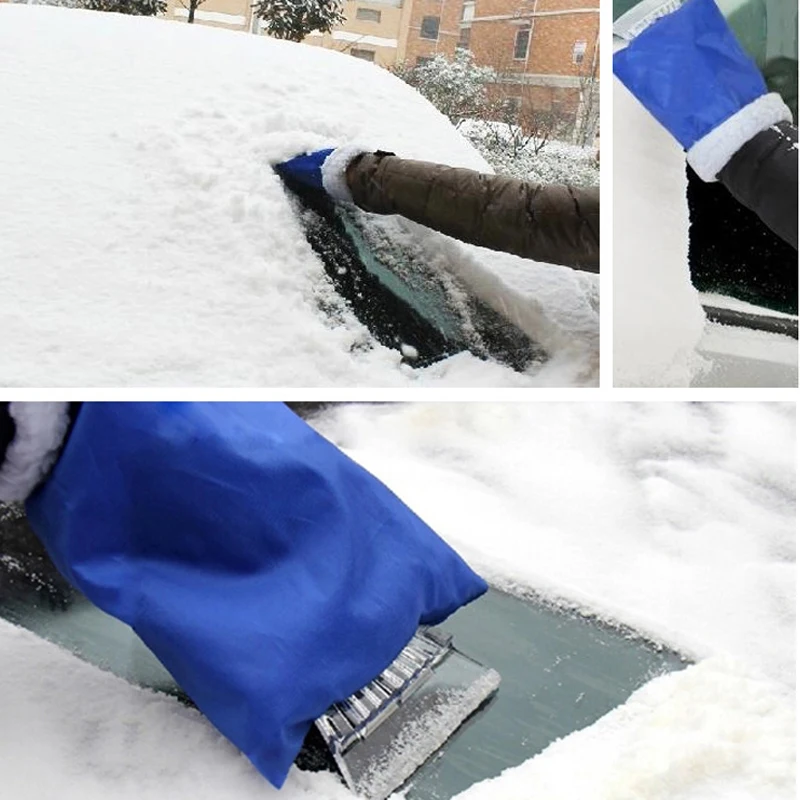 Gant grattoir à glace avec gant de pelle à neige imperméable pour  l'élimination du gel de la voiture hiver
