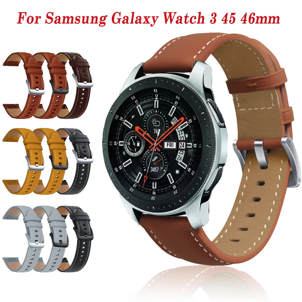 

Galaxy 46mm Watchband Leather Strap For Samsung Gear S3 22mm Sport Wristband Replacement For Samsung Galaxy Watch 3 45mm SM-R800