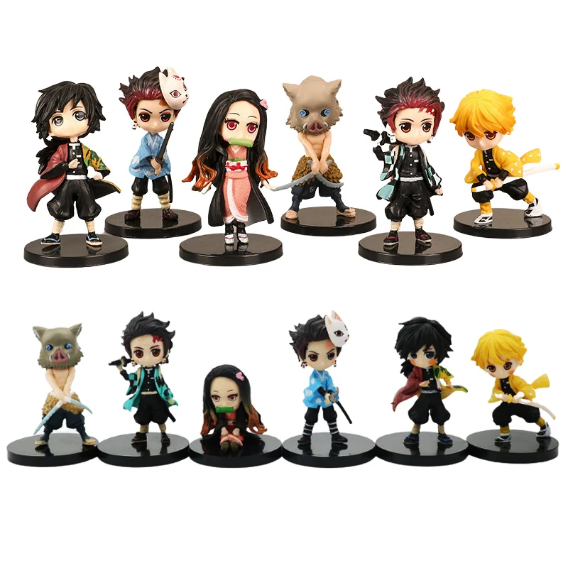 Anime Figure Demon Slayer Kimetsu No Yaiba Kamado Tanjirou Agatsuma Zenitsu Action FigurineNezuko Kawaii Model PVC Toys Gifts gi joe toys