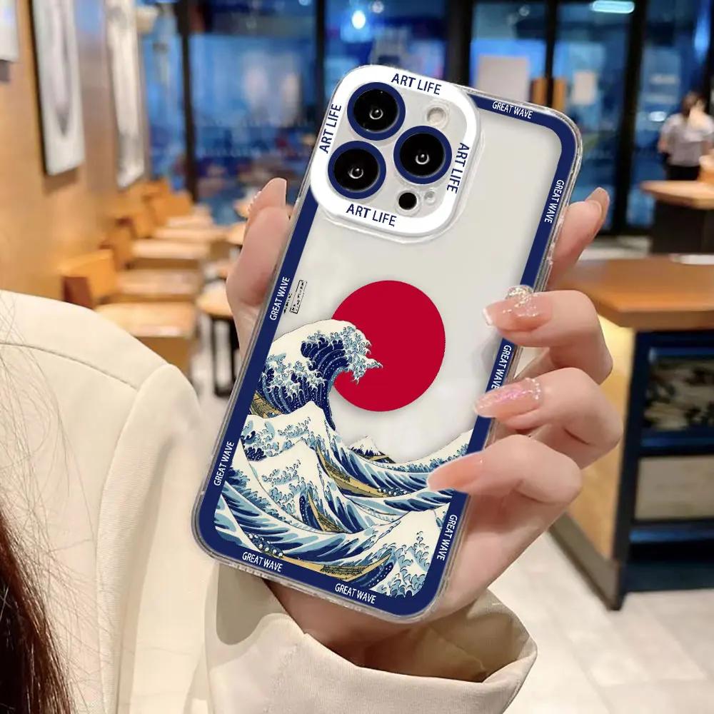 The Great Wave Kanagawa Clear Phone Case