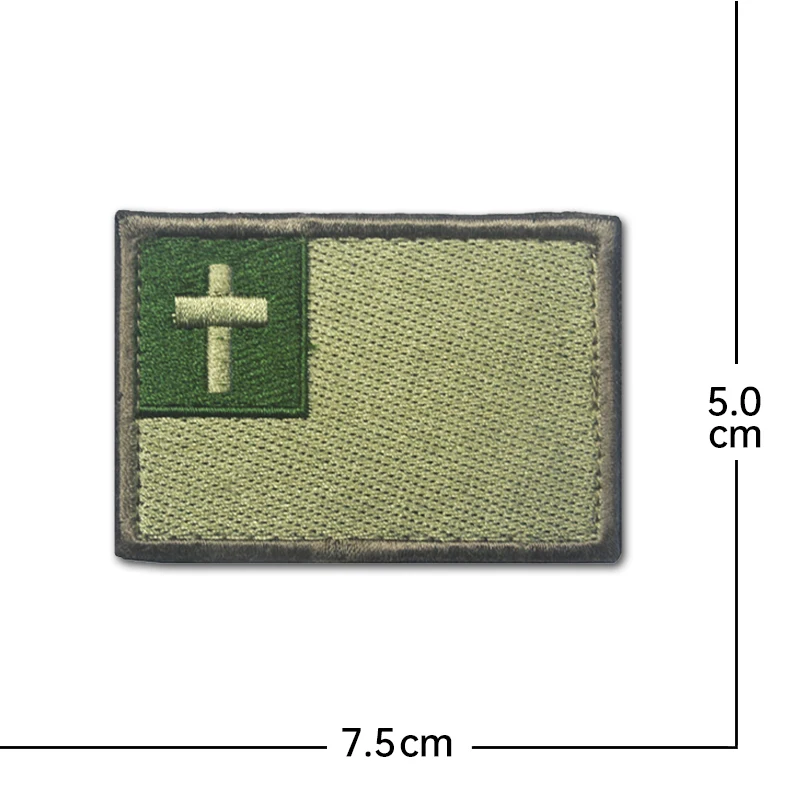 Description Picture 5 of itemcross flag fish Reflective Embroidery Cloth Hook Loop Patch Backpack Tactical Morale Badge Applique For Jacket Jeans bag Hat