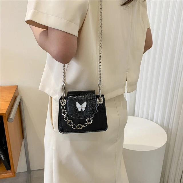 Butterfly Hard Crossbody Bag With Chain Y2k Evening Party Prom