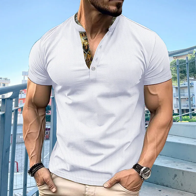 

Summer stand-up collar Polo shirt men's short-sleeved business casual fashion slim men's T-shirt