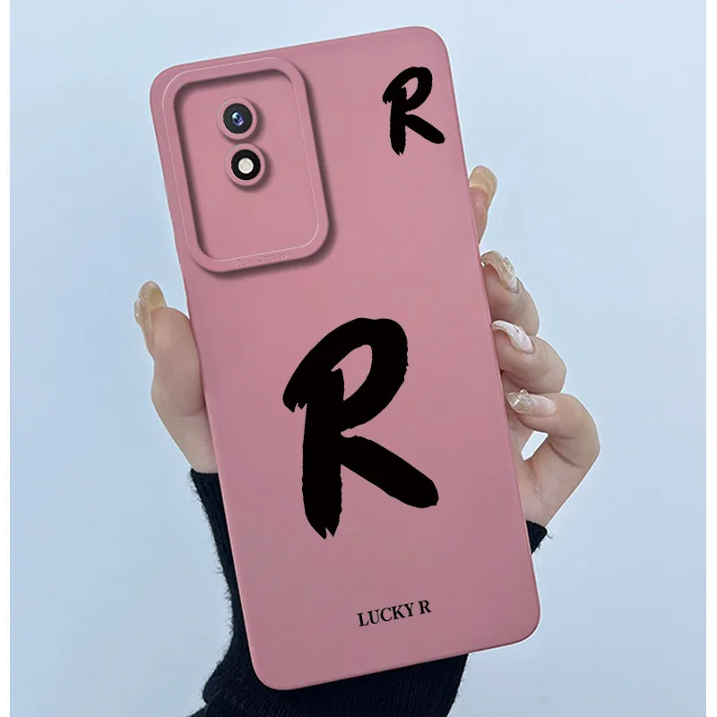Lucky Initial Letter Silicone Soft Phone Case - Stylish Protective Bumper Cover