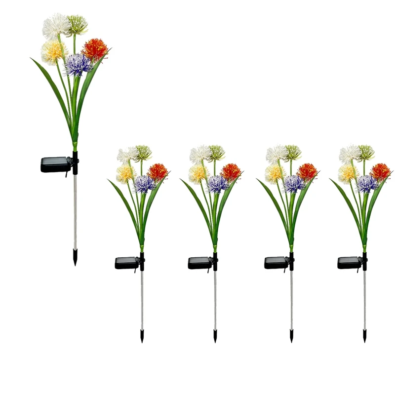 

Solar Outdoor Lights Decorative,5 Head Solar Swaying Flowers IP65 Waterproof Solar Powered Lights For Garden,Yard