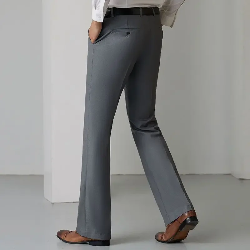 Trousers for Men Stretch Bell Mouth Elastic Draped Flared Man Suits Pants Fluid Thin Casual Tailoring Clothes Offer High Quality casual pants