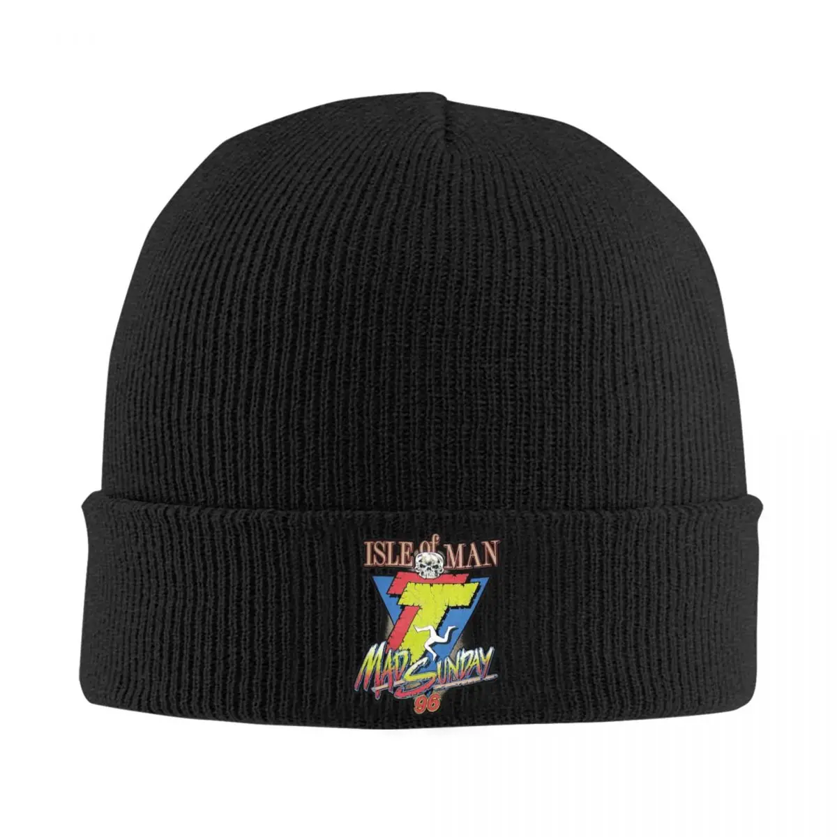 

Vintage Isle Of Man TT Mad Sunday 1996 Hat Autumn Winter Beanie Ski Cap Female Male Acrylic Skullcap