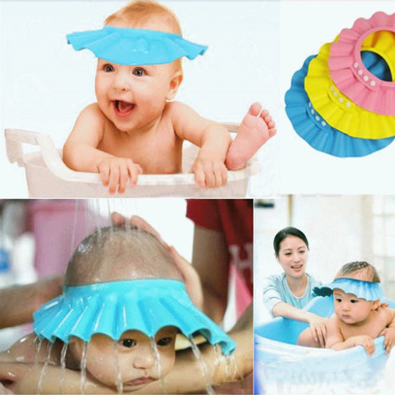 Adjustable Kids Shower Hat Toddler Kids Shampoo Bathing Shower Cap Head Wash Hair Shield Direct Sun Visor Caps For Care
